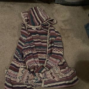 colorful cardigan with hoodie